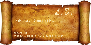Lukics Dominika névjegykártya